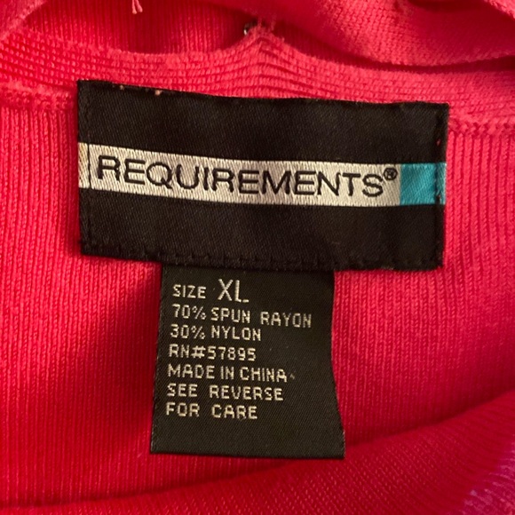 Requirements 3/4 sleeve sweater top with clear stones on neckline size XL - Picture 2 of 7